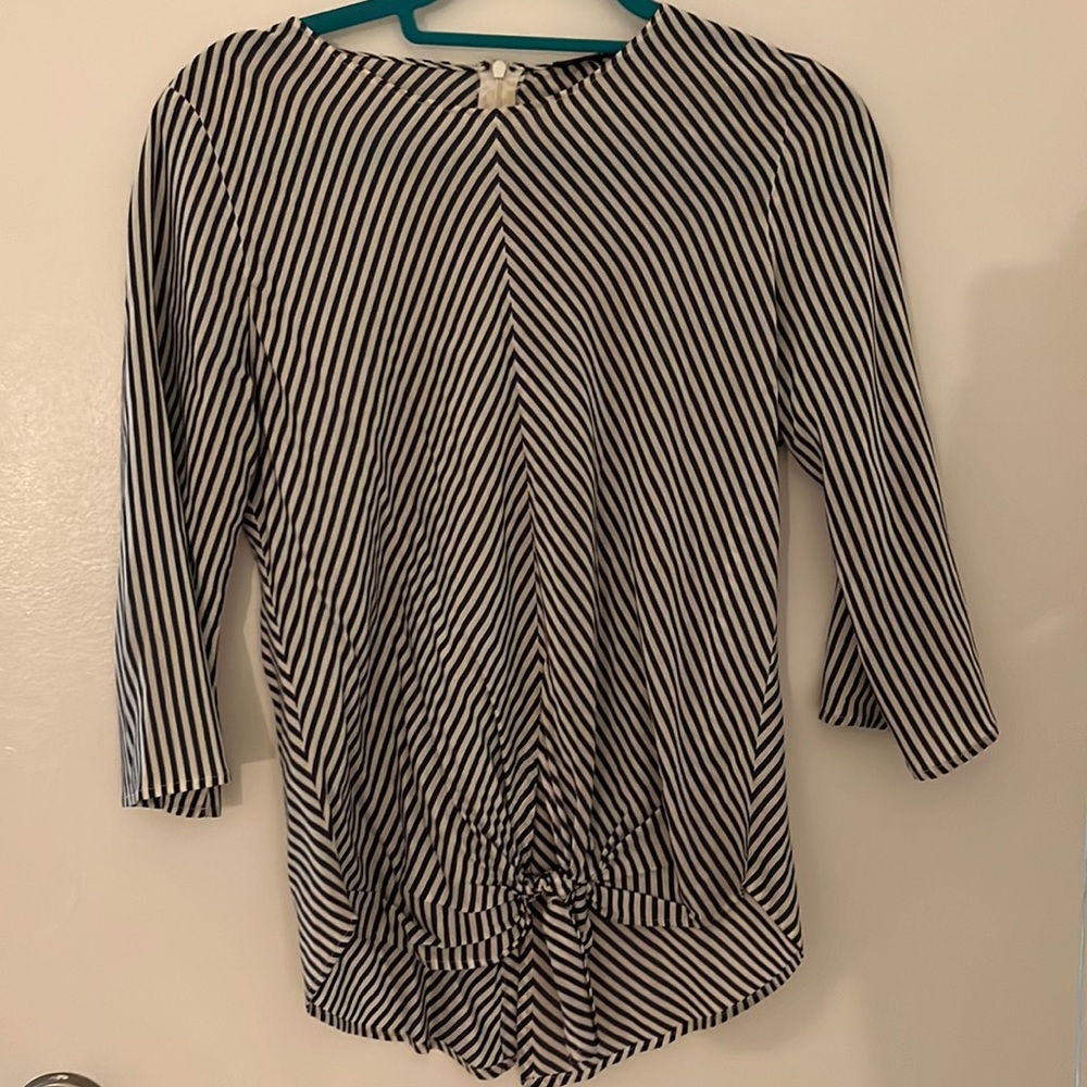 Zara blue and white striped blouse- xs